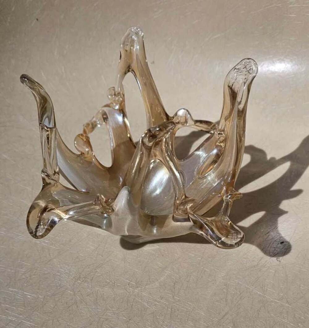 Vintage Murano "Lavorazione a Mano" art glass bowl